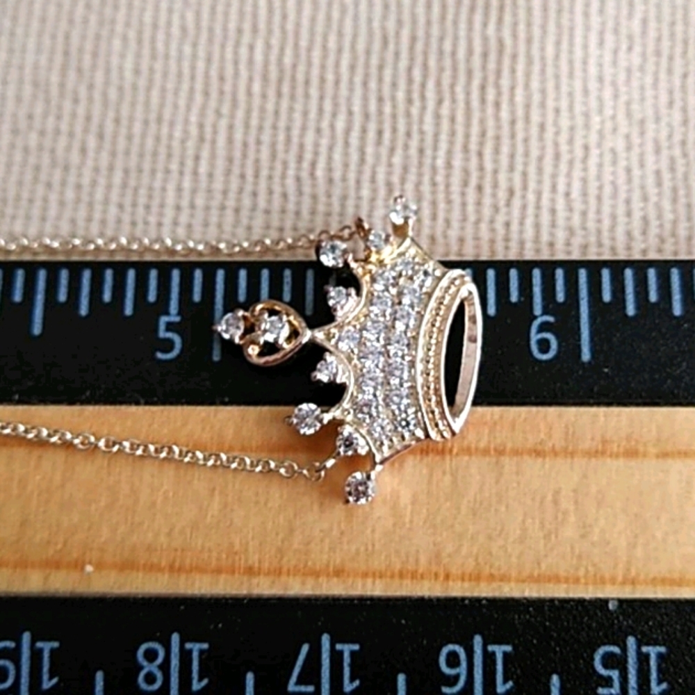 COPY - DISNEY STERLING SILVER AND CZ CROWN NECKLACE - Picture 7 of 7
